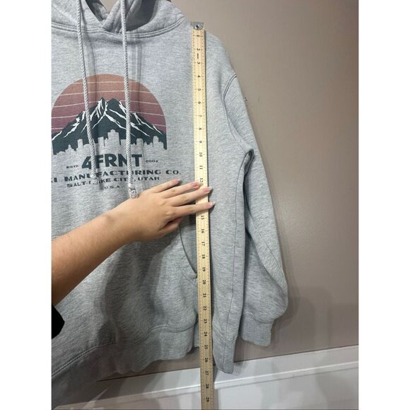 4FRNT Skis Mountain Graphic Snowboarding Hoodie Sweatshirt Men's Small - Picture 8 of 10